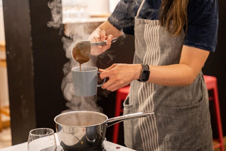 Bruges: Belgian Chocolate Making Workshop with Beer Tasting - The part I’d plan around first: making your pralines at the shared chocolatière