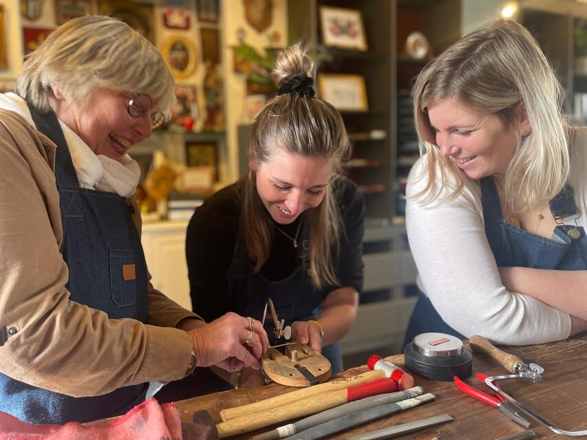 Bruges: Silver Ring-Making Workshop - From saw to shape: hammering, triblet, and the step-by-step craft rhythm