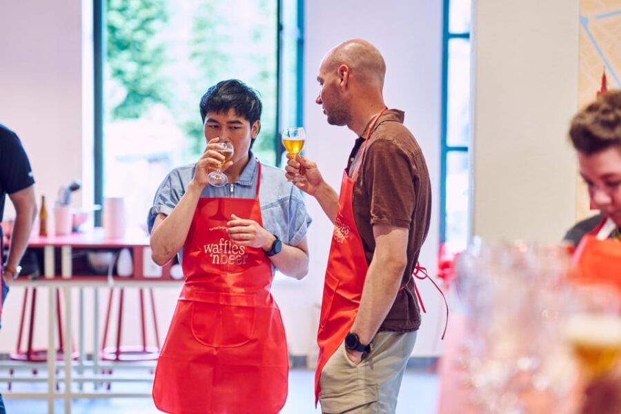 Ghent: Belgian Waffle-Making Workshop with Beer Tasting - Toppings Bar: Chocolate, Speculoos, Whipped Cream, and More