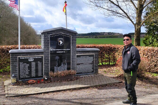 Historic Battle of the Bulge Sites Tour from Brussels - Bastogne Town Square and the Sherman Tank Photo Moment