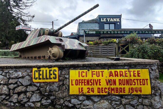 The Battle of the Bulge Experience - A day tour from Brussels - Tank of Celles and Bastogne’s McAuliffe tank monument: the story turns from movement to positions